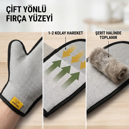 Patiko Tüy Toplayıcı Eldiven- Kedi & Köpek Tüyü Temizleyici