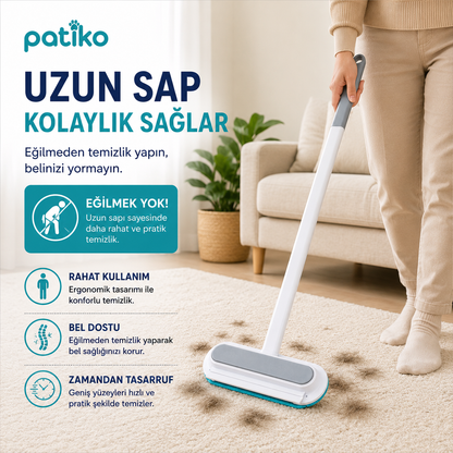 Patiko Uzun Saplı Evcil Hayvan Tüy Temizleme Fırçası