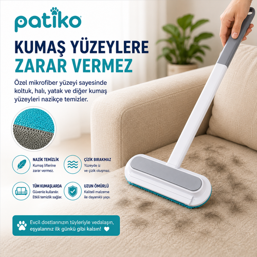Patiko Uzun Saplı Evcil Hayvan Tüy Temizleme Fırçası